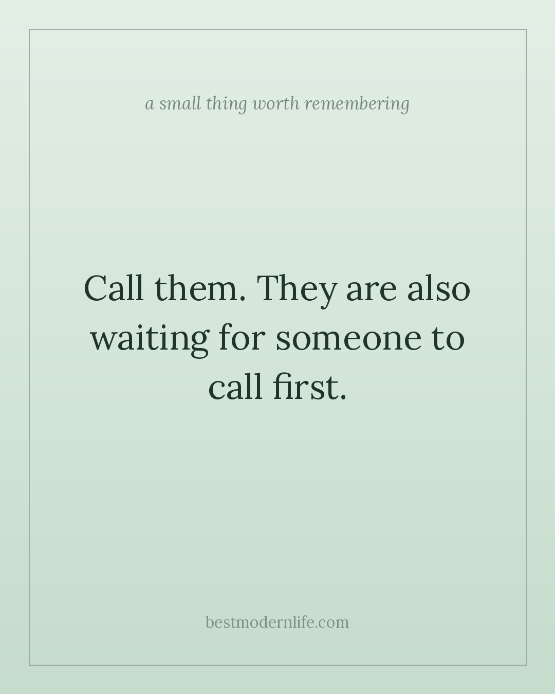 Call them. They are also waiting for someone to call first.