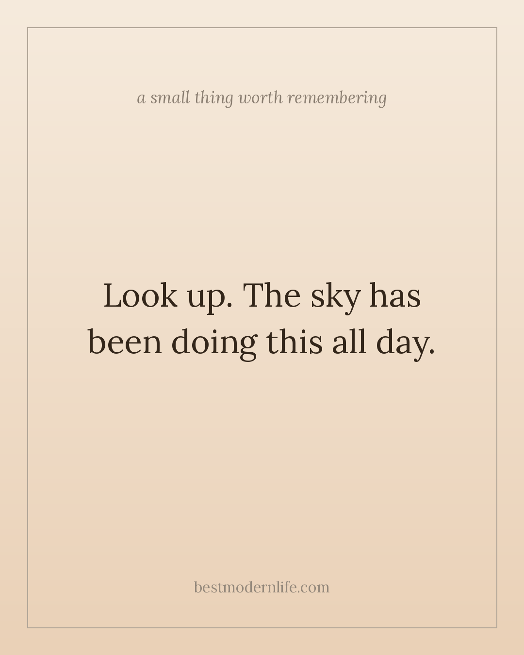 Look up. The sky has been doing this all day.